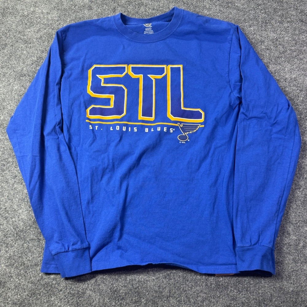 St Louis Blues NHL Long Sleeve T Shirt Mens M Blue Fan Apparel